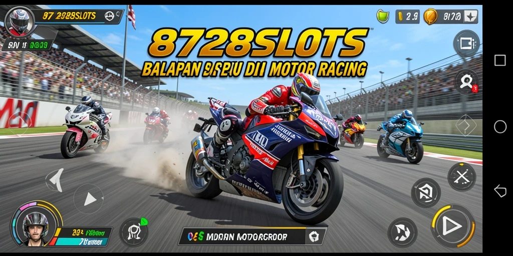 Tampilan permainan balap Motor Racing yang mendebarkan di 8728SLOTS.