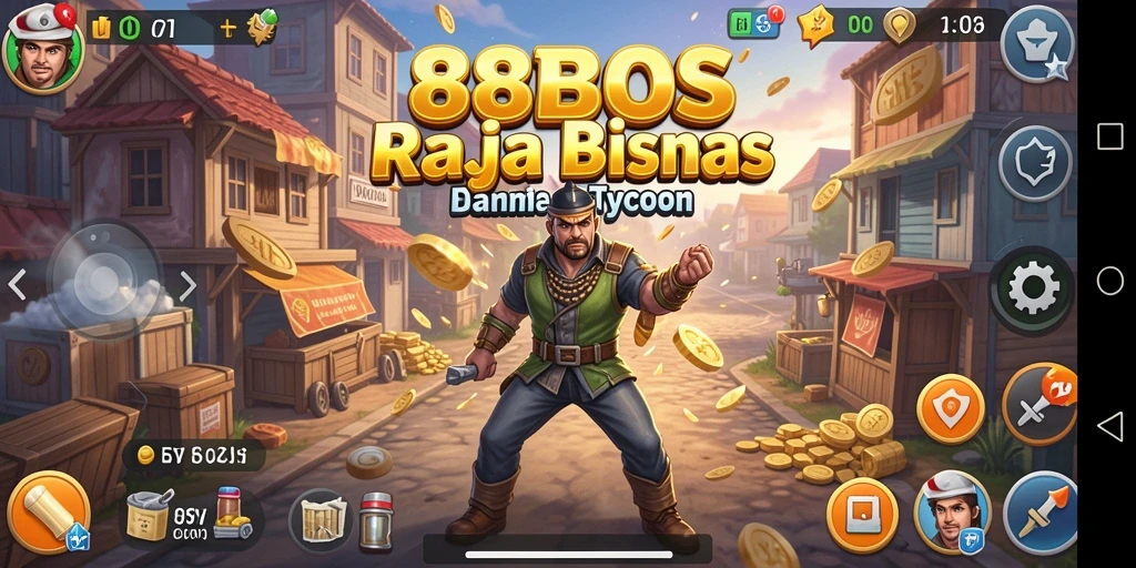 Gameplay seru 88BOS menampilkan berbagai bisnis yang bisa dikelola.