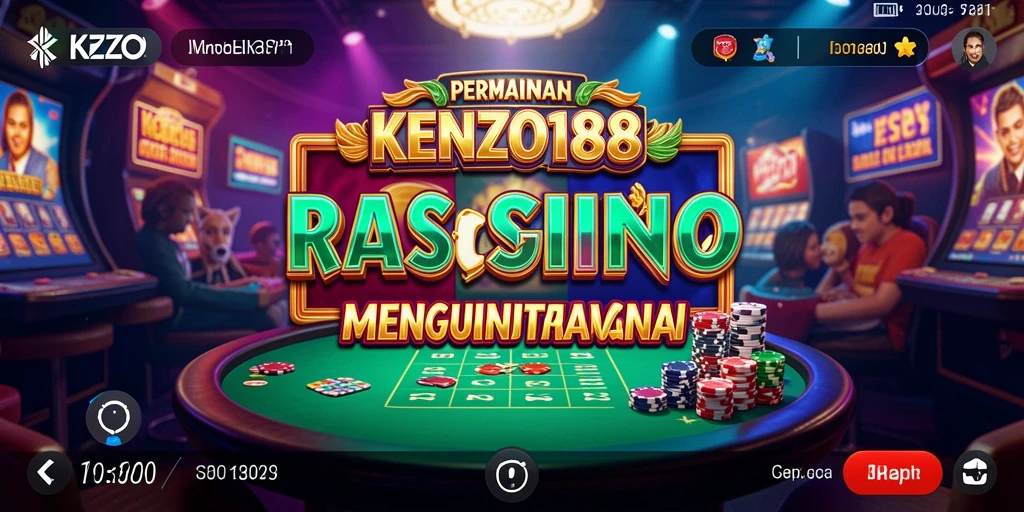 Screenshot gameplay KENZO188 menunjukkan suasana kasino yang mendebarkan.