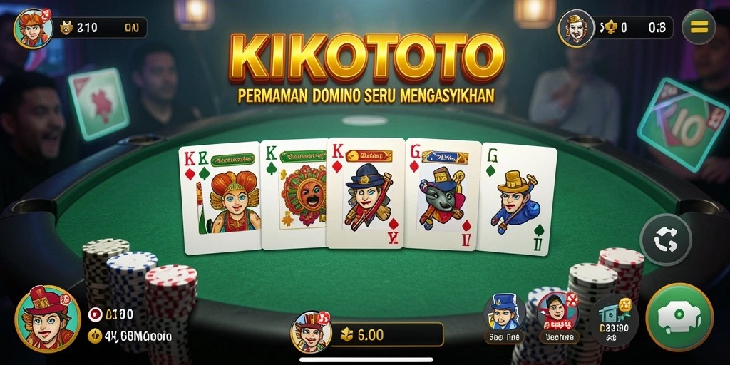 Tampilan gameplay seru KIKOTOTO dengan variasi mode permainan Domino.
