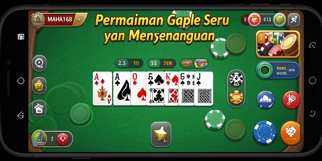 Tampilan gameplay seru dari game Gaple MAHA168.