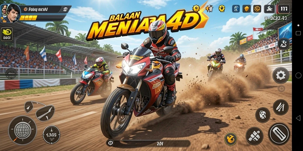 Tampilan aksi balapan motor yang mendebarkan di MENARA4D.