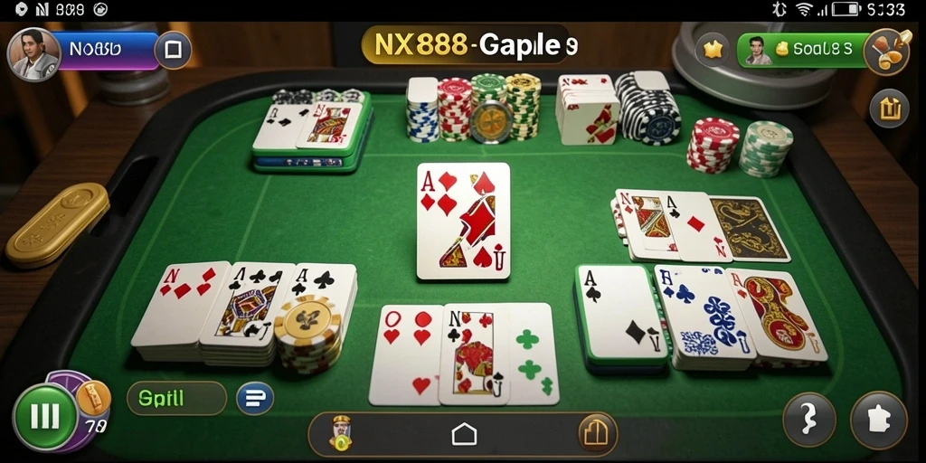 Tampilan gameplay seru dalam permainan Gaple NX888.