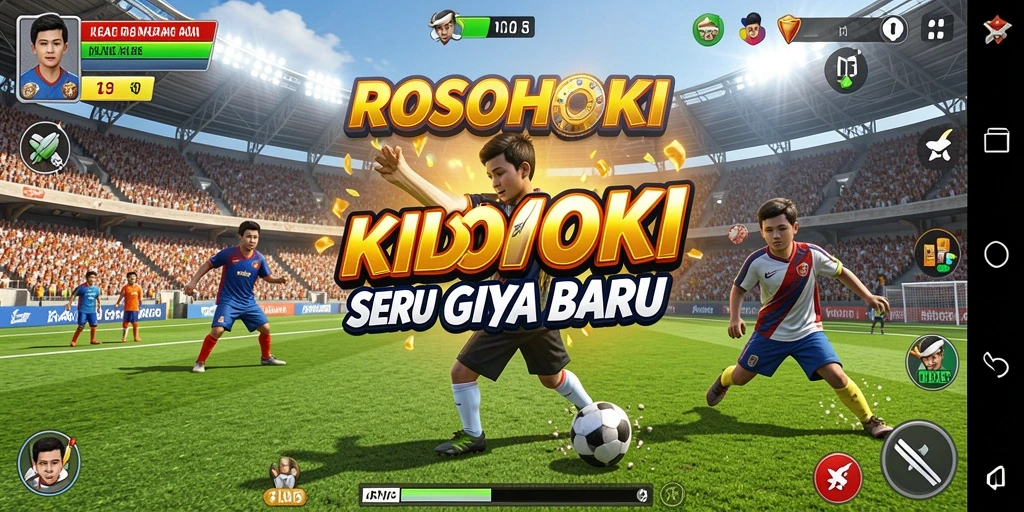 Screenshot utama ROSOHOKI menampilkan serunya gameplay olahraga yang interaktif.