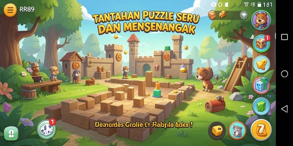 Tampilan gameplay Puzzle menarik di RR89 dengan level yang menantang.