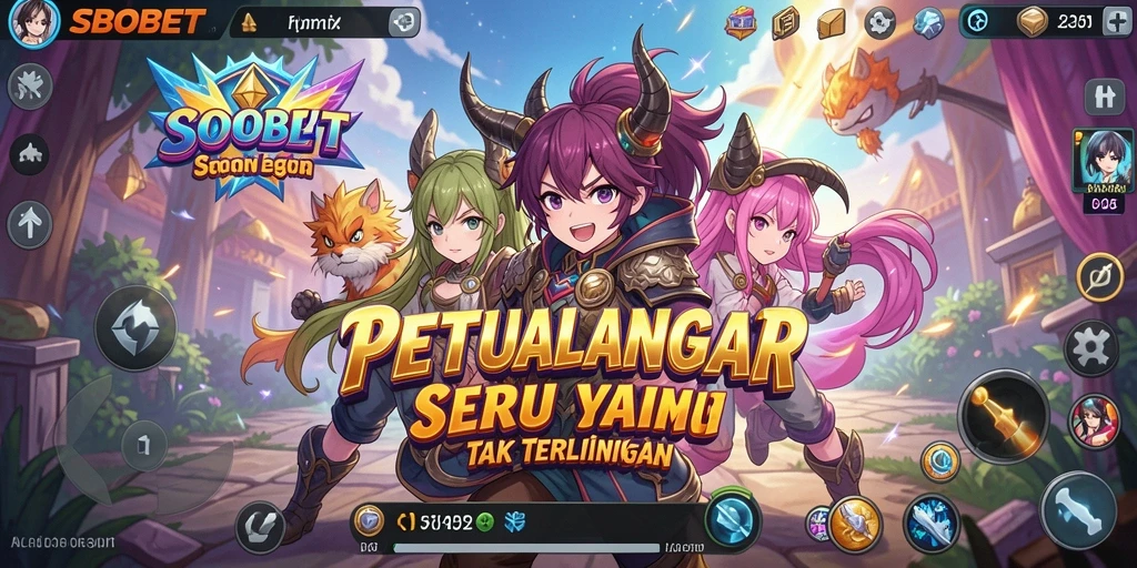 Screenshot SBOBET menampilkan aksi seru dengan karakter anime.