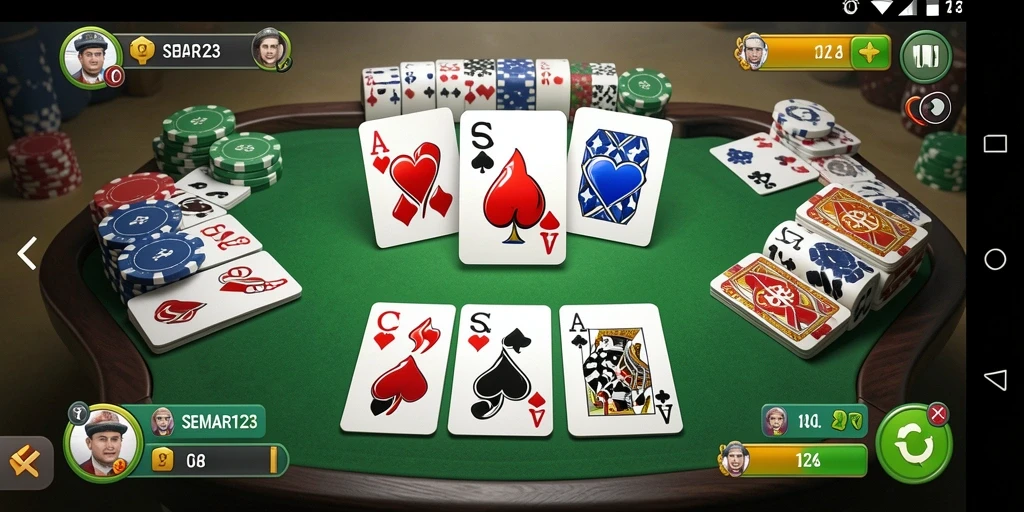 Screenshot SEMAR123 menampilkan gameplay seru permainan Gaple.