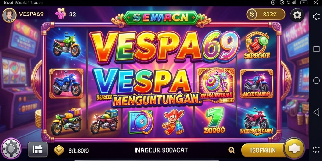 Tampilan menarik dari gameplay Slot VESPA69 dengan berbagai fitur.