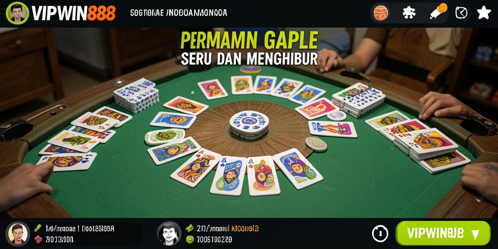 Tampilan gameplay Gaple yang seru dan interaktif di VIPWIN88.